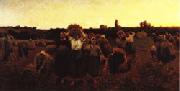 Jules Breton The Recall of the Gleaners oil on canvas